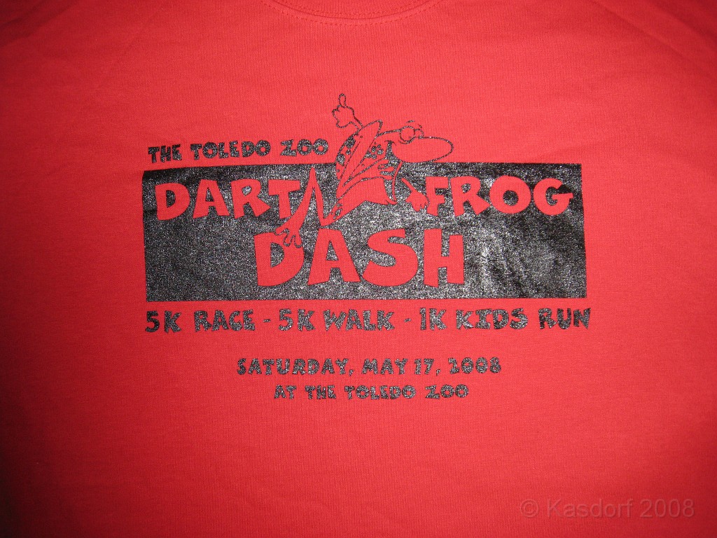 Dart Frog Dash 08 0811.jpg - The official shirt of the Dart Frog Dash 5K.